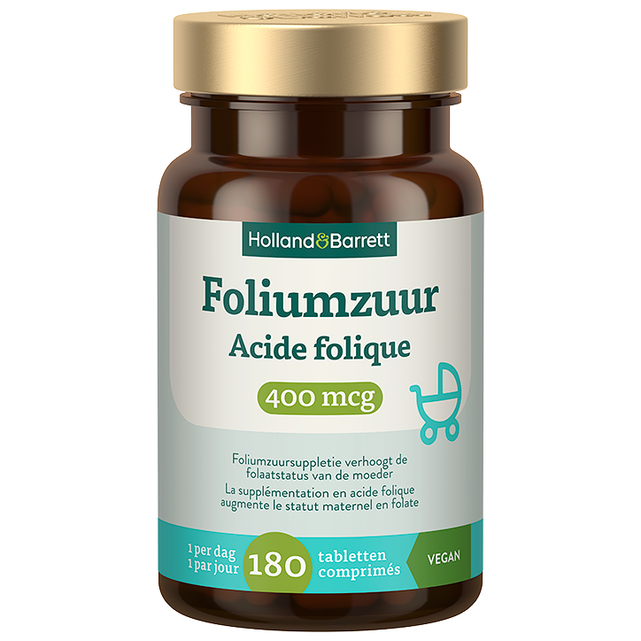 Holland & Barrett Foliumzuur 400mcg - 180 tabletten