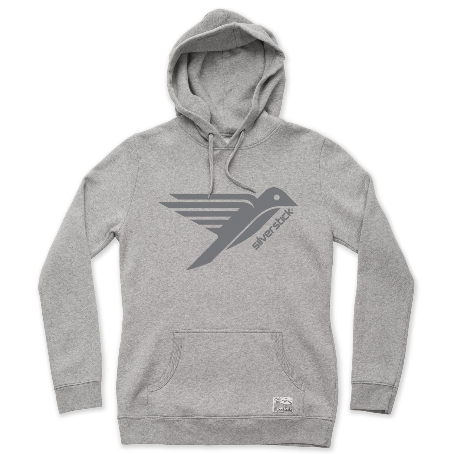 Silverstick Womens Organic Cotton Hoodie Logo Ash Marl - Afbeelding 2