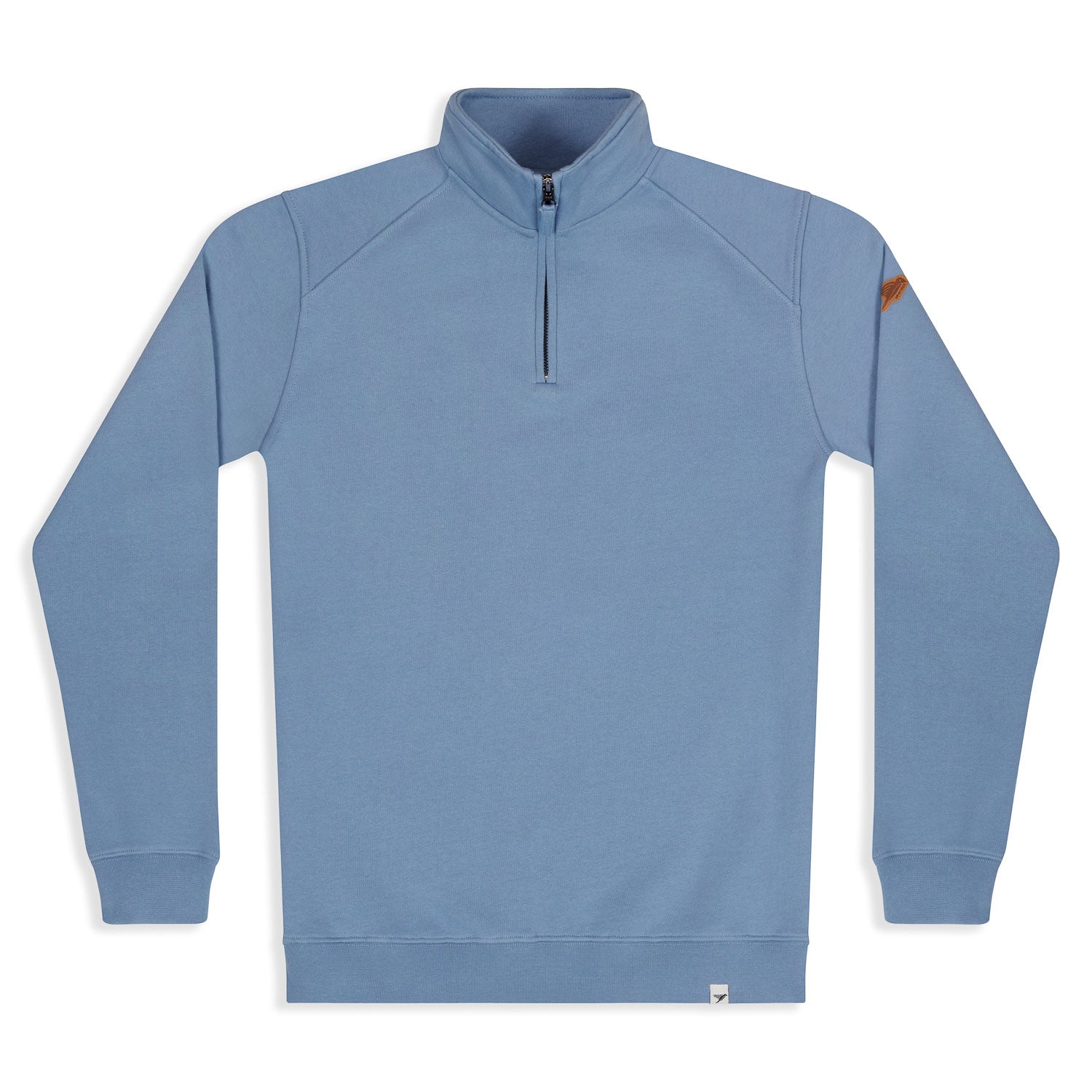 Silverstick Womens Organic Cotton Quarter Zip Sweat Erin Faded Denim